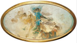 Nymfy a Cupids (skica)